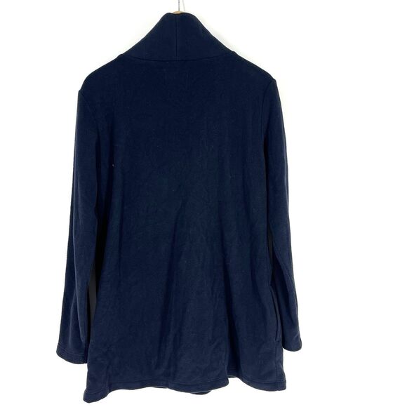 Dudley Stephens Shirt Size Large Navy Cobble Hill Turtleneck Fleece Tunic Top - Picture 5 of 9